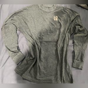 PINK long sleeve gray shirt